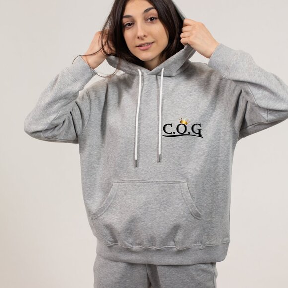 JustGodSense Tops - Unisex Org. Child of God (COG) LC Gray Hoodie w/Black Letters